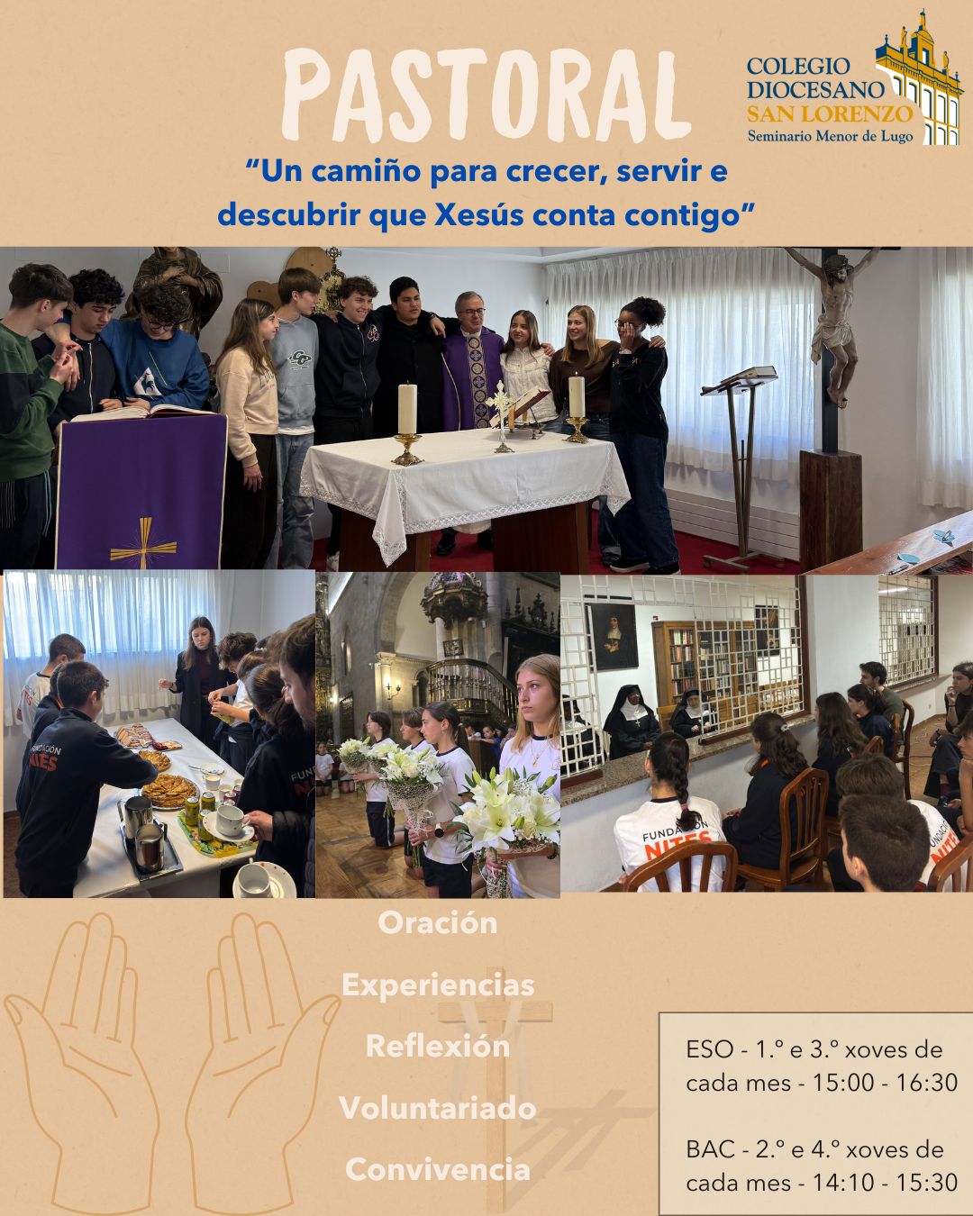 Cartel informativo de Pastoral del Colegio Diocesano San Lorenzo